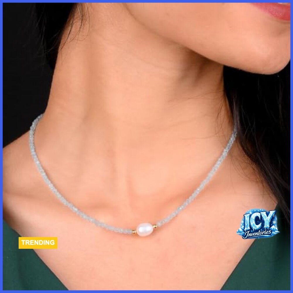 Ruby Gemstone Beaded Necklace With Freshwater Pea… - image 3